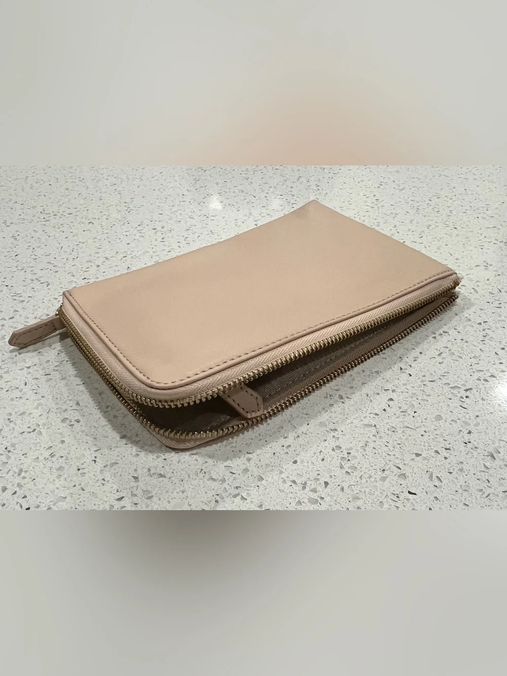 Mark & Graham Blush Pink Leather Mini Portfolio with Gold Hardware